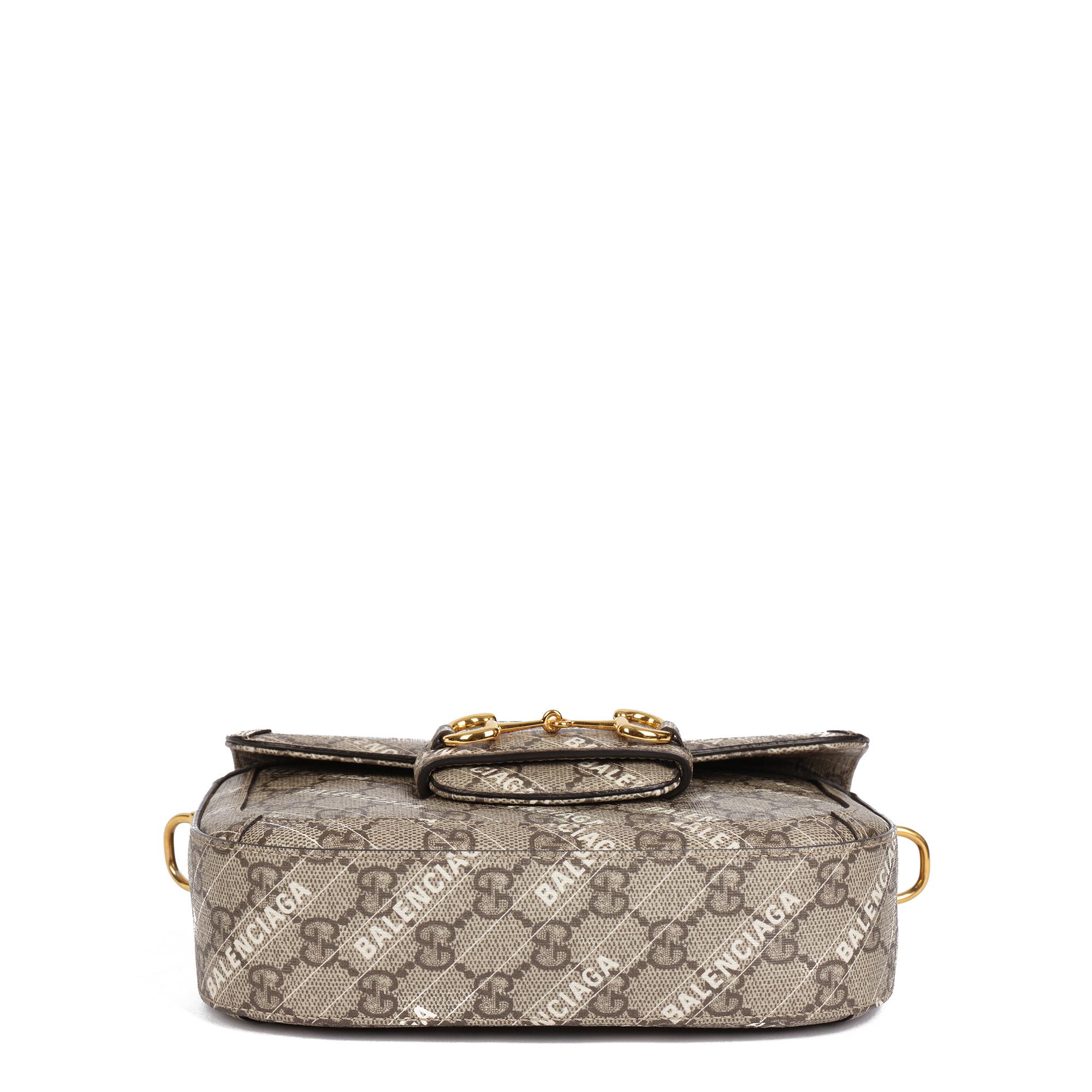 GUCCI x Balenciaga GG Supreme Canvas „The Hacker Project“ Web Mini-Pferdefäß 1955 im Angebot 1