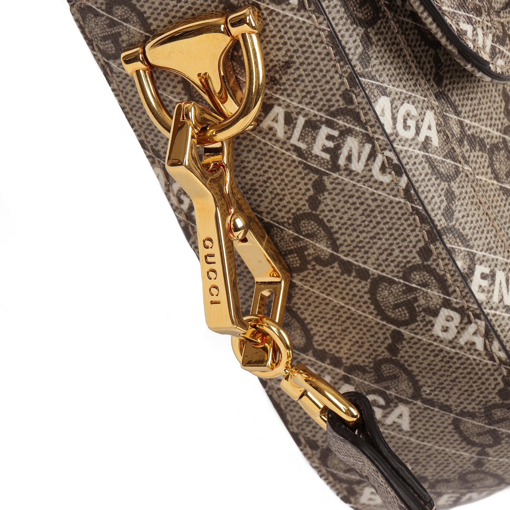 GUCCI x Balenciaga GG Supreme Canvas „The Hacker Project“ Web Mini-Pferdefäß 1955 im Angebot 3
