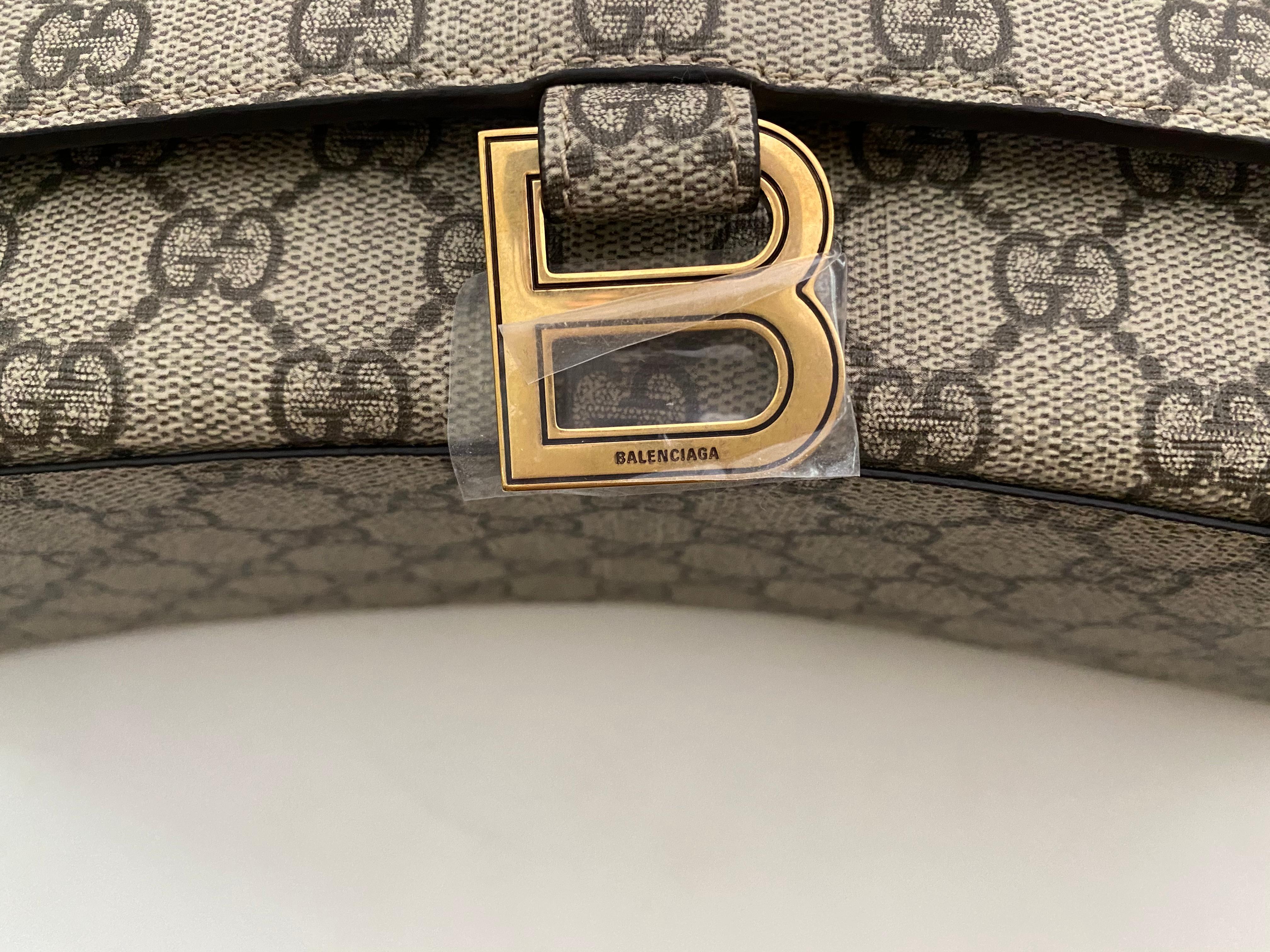 Gray Gucci x Balenciaga Hack Aria GG Hourglass Bag MEDIUM SIZE Limited Collection NEW