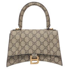 Gucci X Balenciaga Hourglass Hacker Aria Supreme Canvas GG Logo Small Bag NEW 