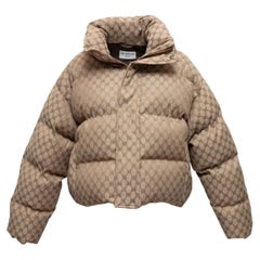 Braune BB Hacker-Pufferjacke von Gucci x Balenciaga