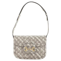 Gucci x Balenciaga The Hacker Project Horsebit 1955 Shoulder Bag GG Coated
