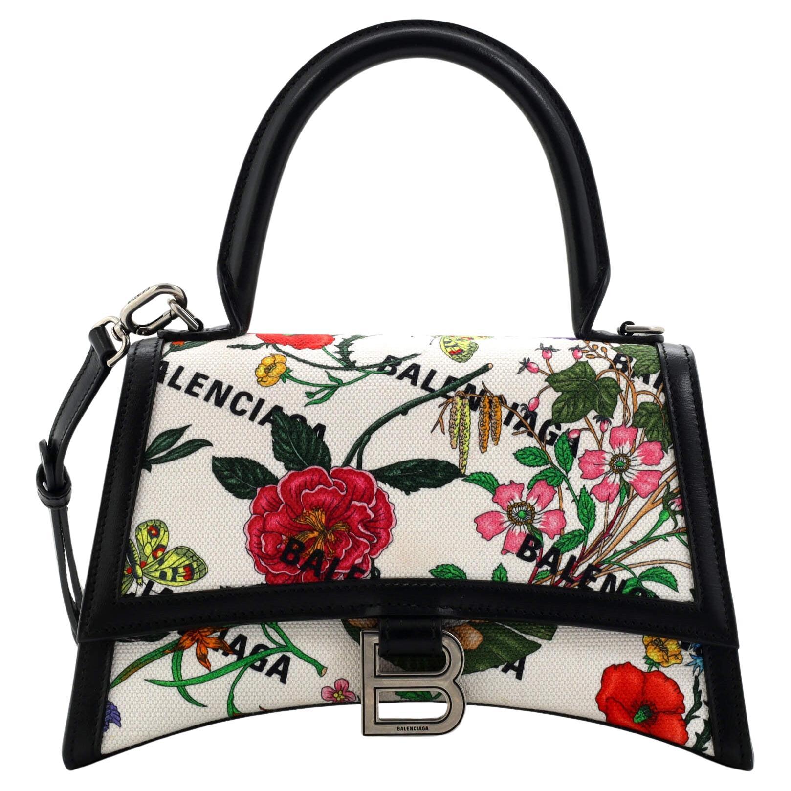 Gucci x Balenciaga The Hacker Project Hourglass Top Handle Bag Flora Canvas For Sale