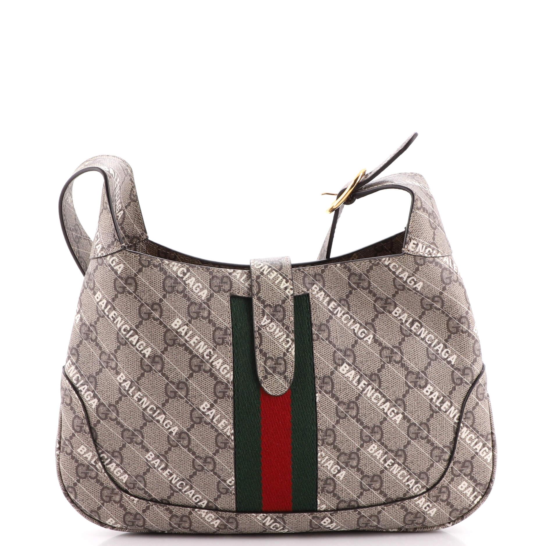 Gucci x Balenciaga The Hacker Project Jackie 1961 Hobo GG Coated Canvas Small In Good Condition In NY, NY