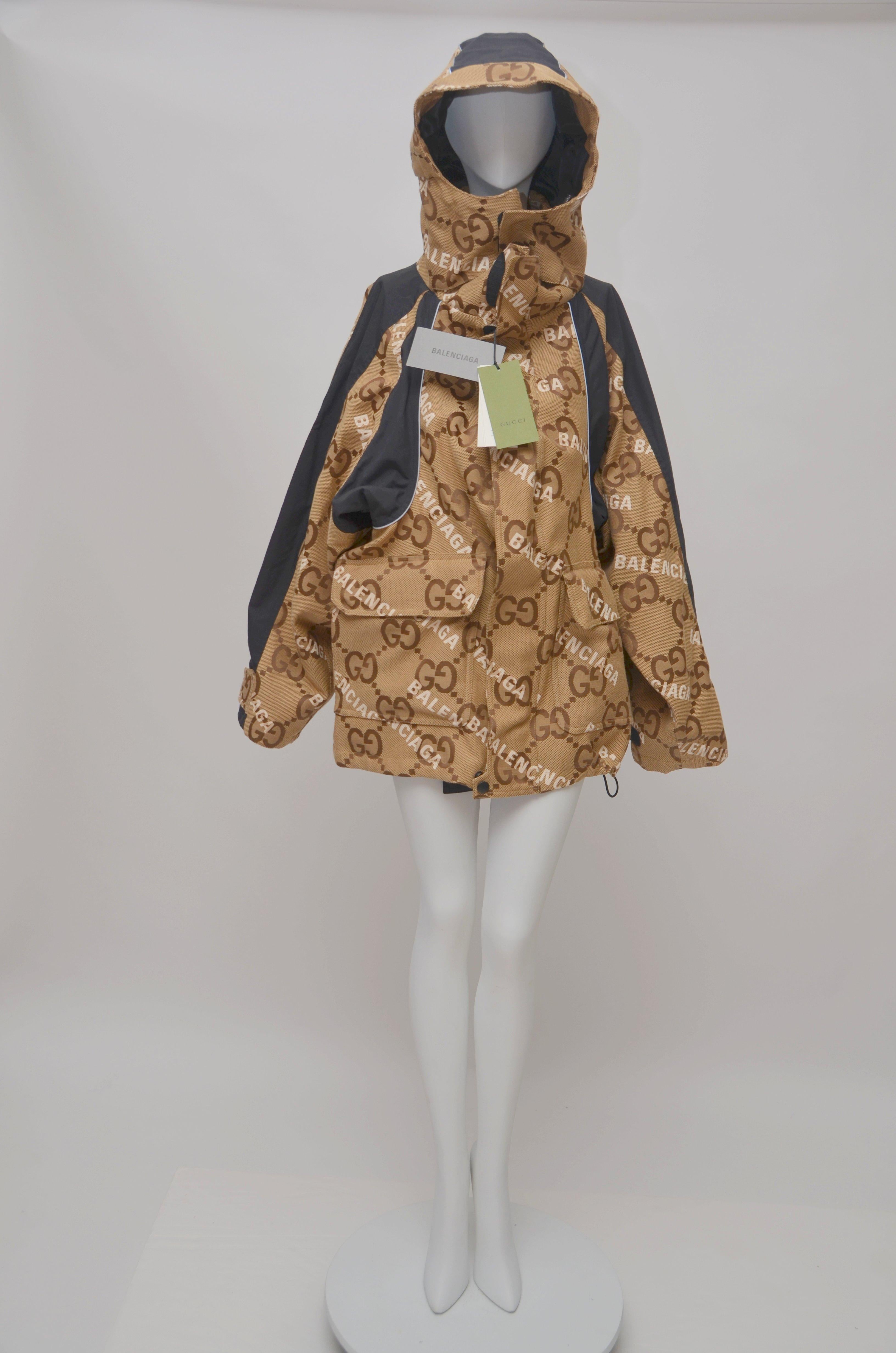 GUCCI X BALENCIAGA The Hacker Project Jumbo GG Jacke GRÖSSE 38 Neu mit Etiketten für Damen oder Herren
