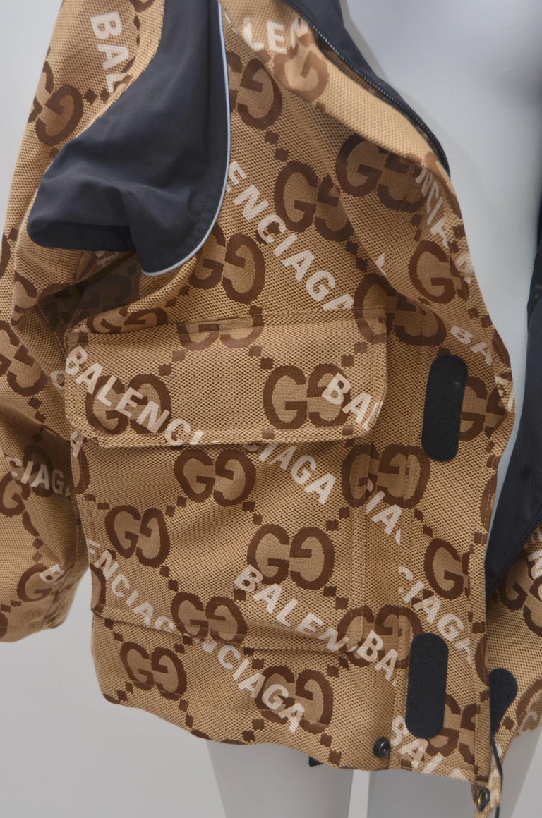 GUCCI X BALENCIAGA The Hacker Project Jumbo GG jacket SIZE 38 New With Tags