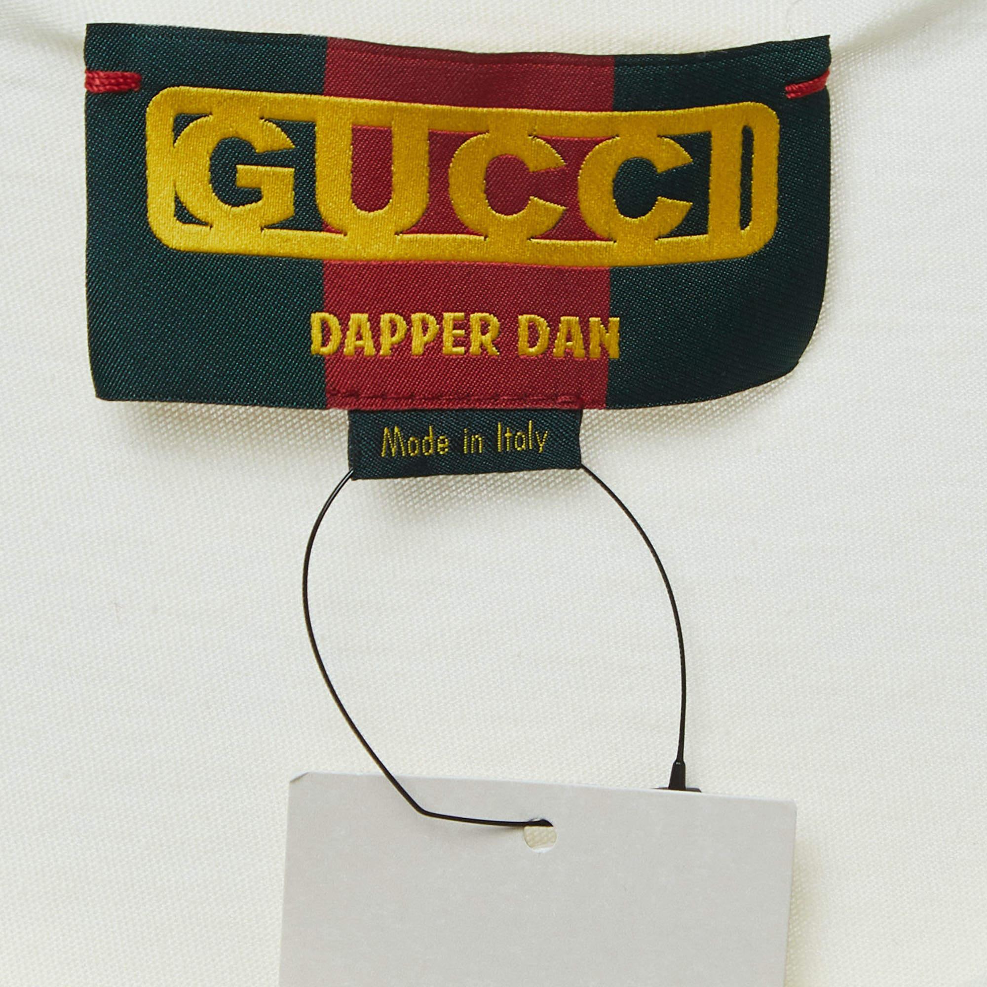 Gucci X Dan Dapper Off White Logo Printed Cotton Tank Top XS For Sale 2
