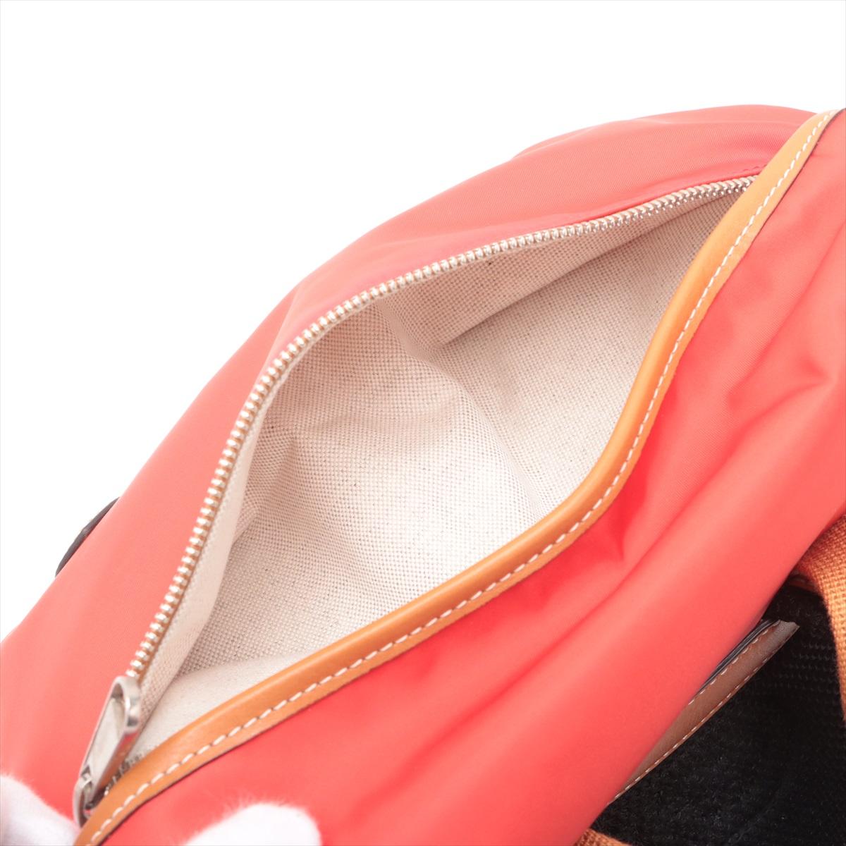 Gucci x Dans Levert Collab Zaino in nylon e pelle di coniglio rosso x marrone in vendita 6
