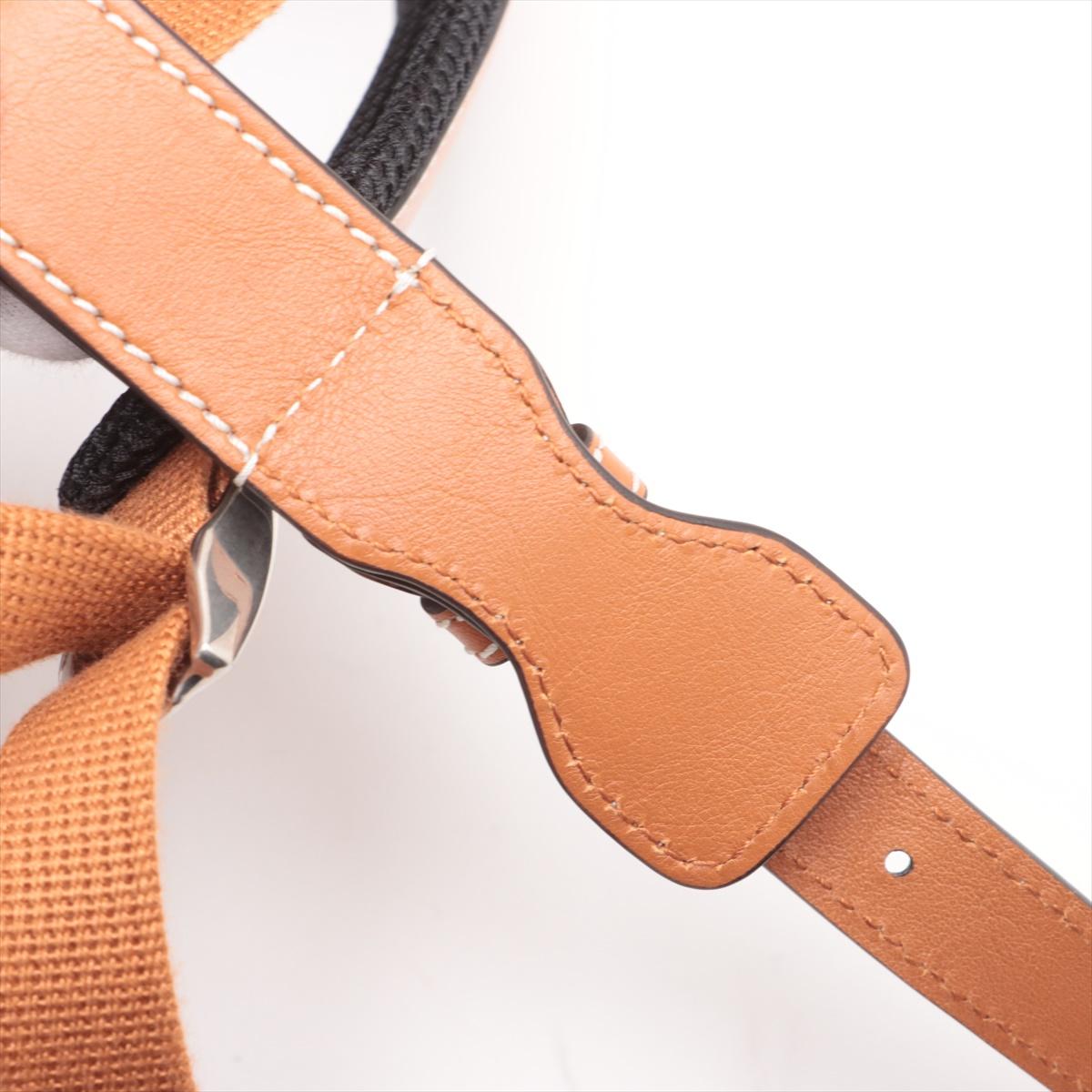 Gucci x Dans Levert Collab Zaino in nylon e pelle di coniglio rosso x marrone in vendita 8