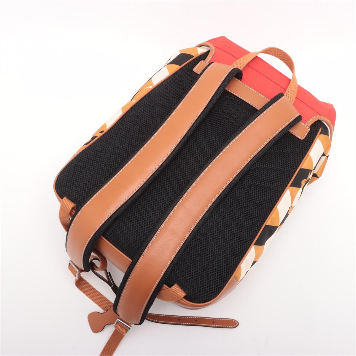 Gucci x Dans Levert Collab Zaino in nylon e pelle di coniglio rosso x marrone in vendita 1