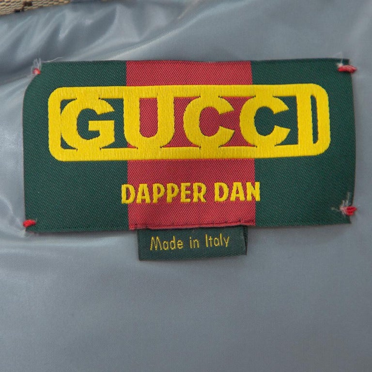 Gucci X Dapper Dan Bicolor Leather Logo Monogram Embellished Varsity Jacket  M at 1stDibs
