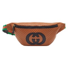 Gucci X Dapper Dan Brown Micro GG Leather Logo Belt Bag