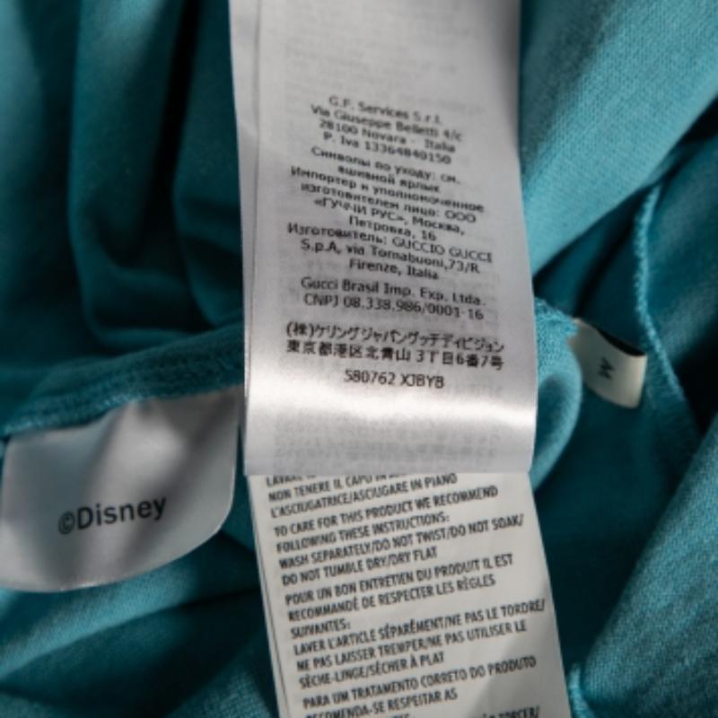 Gucci x Disney - T-shirt à manches courtes en coton imprimé bleu, taille M 1