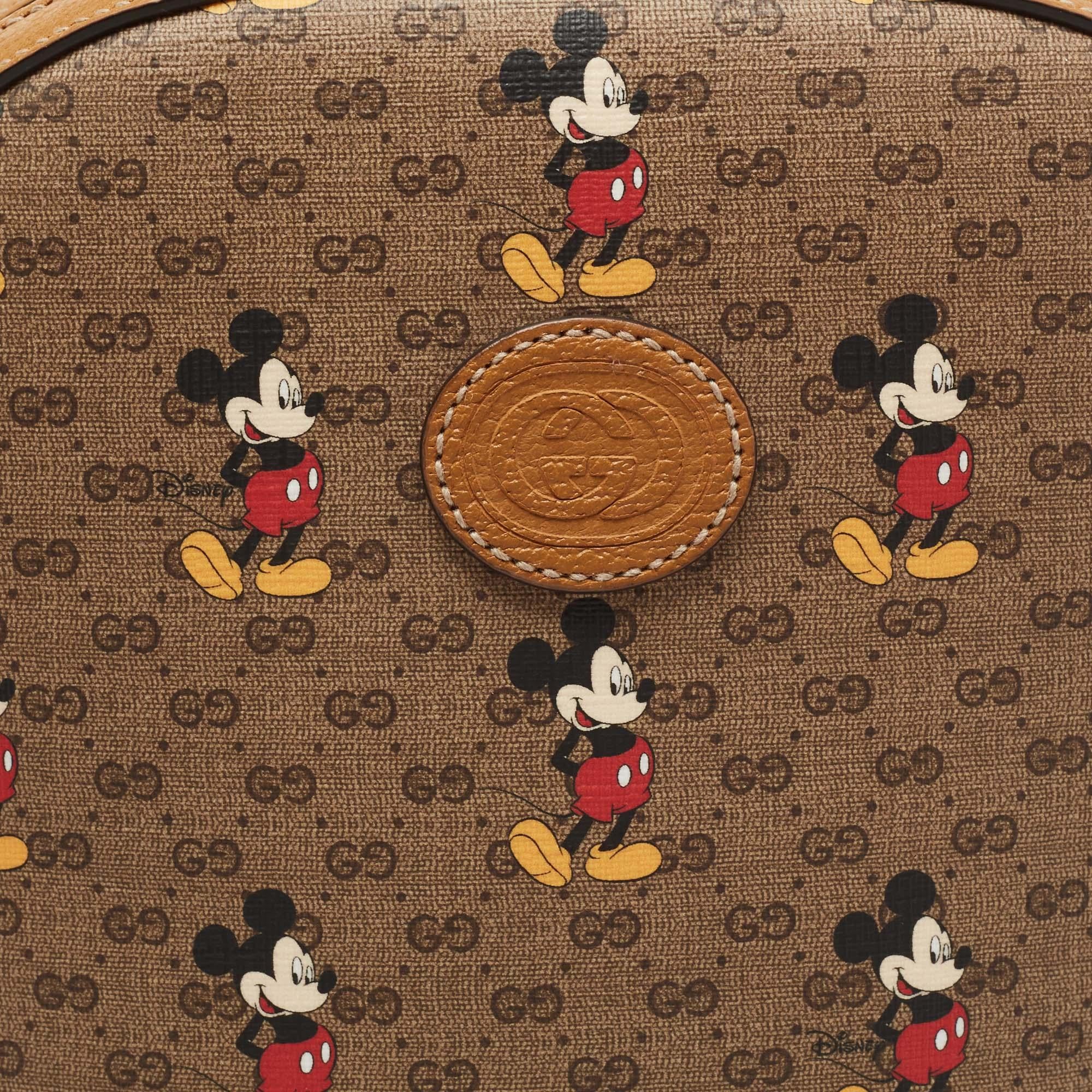Gucci x Disney Brown GG Supreme Canvas and Leather Mickey Mouse Backpack 9