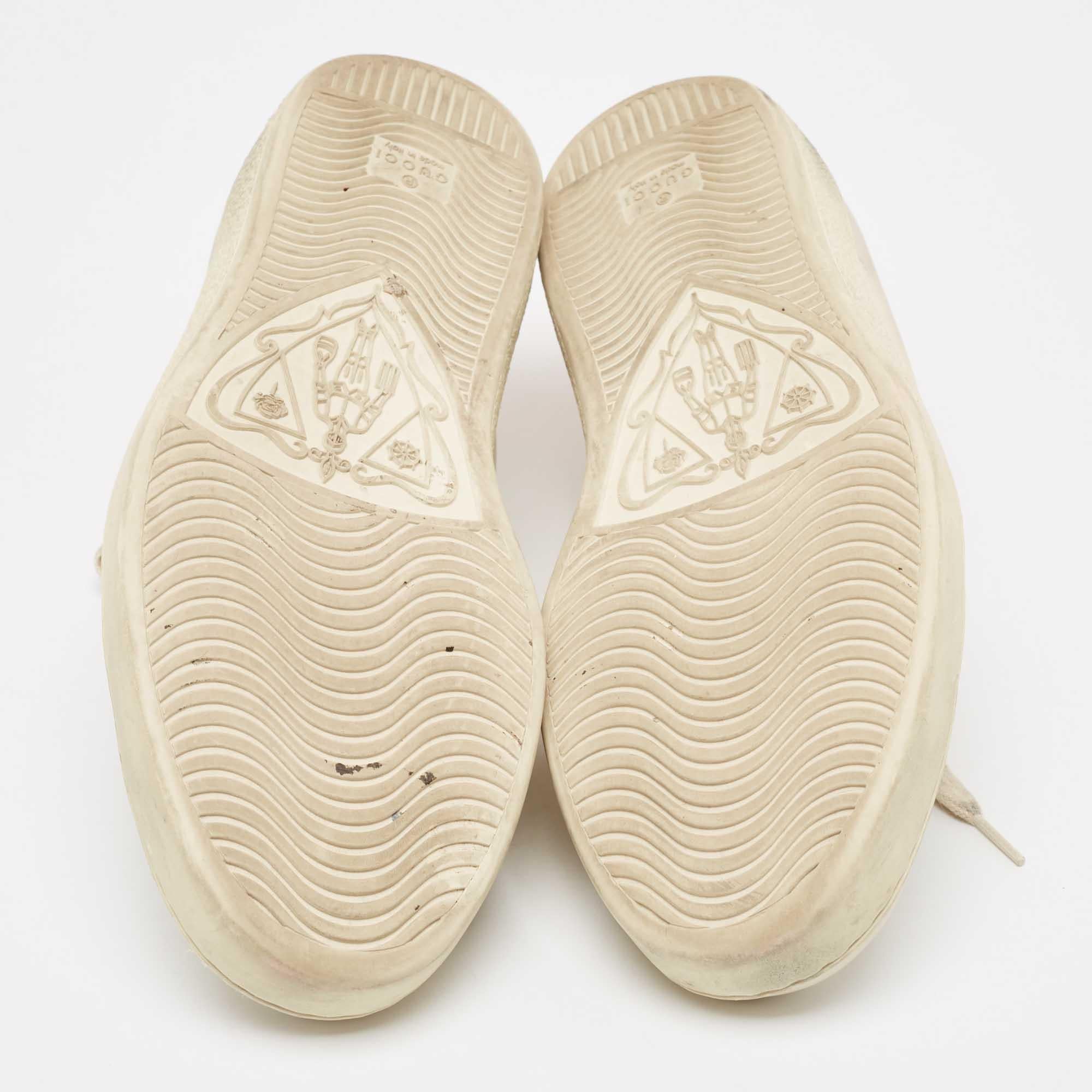 Gucci x Disney Cream Leather Mickey Mouse Ace Sneakers Size 44.5 1