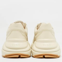 Gucci x Disney Cream Leather Mickey Mouse Rhyton Sneakers Size 47