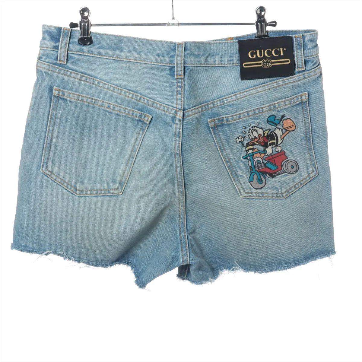 Gucci x Disney Donald Duck Coton Denim Short Pantalon Bleu Bon état - En vente à Humacao, PR