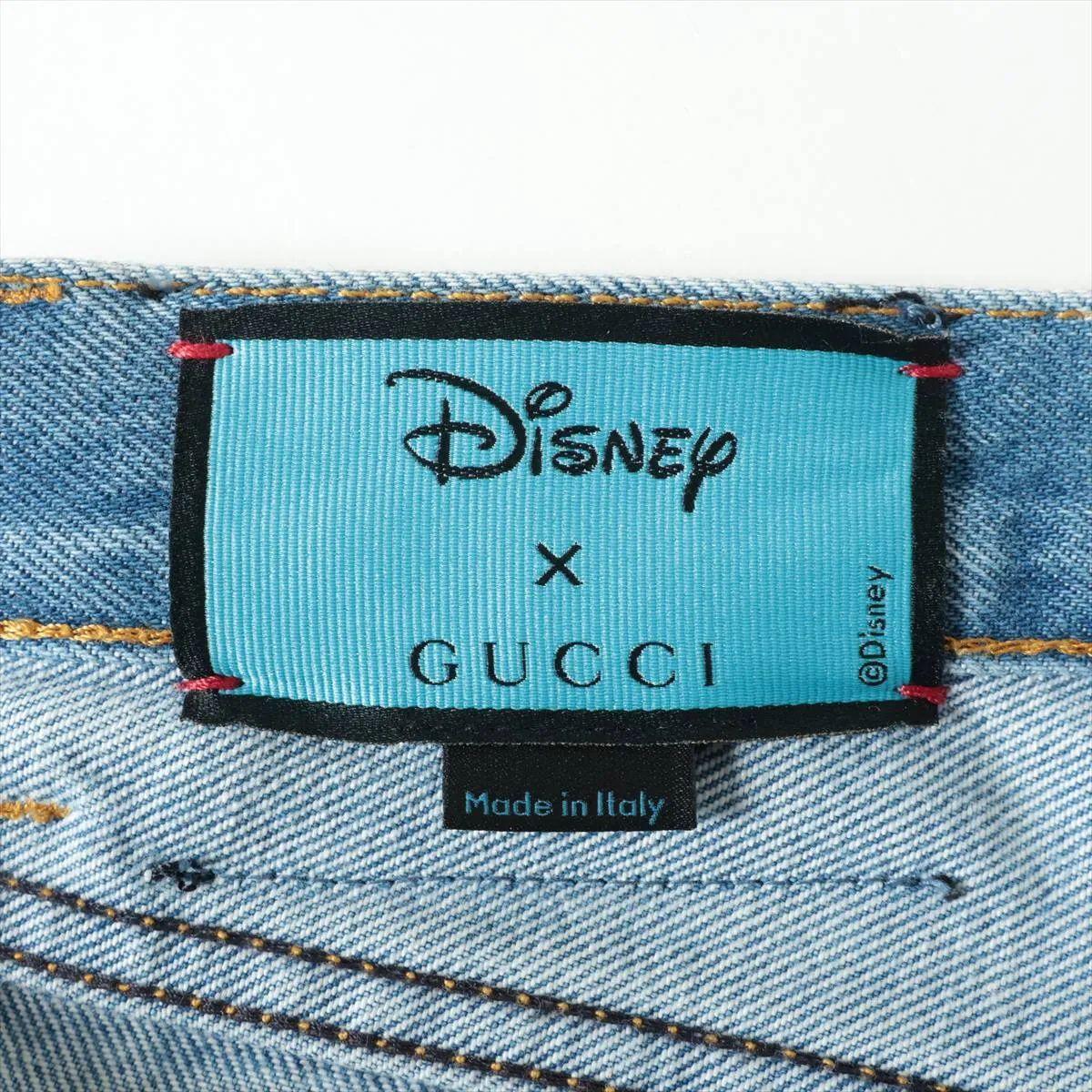 Gucci x Disney Donald Duck Coton Denim Short Pantalon Bleu en vente 2