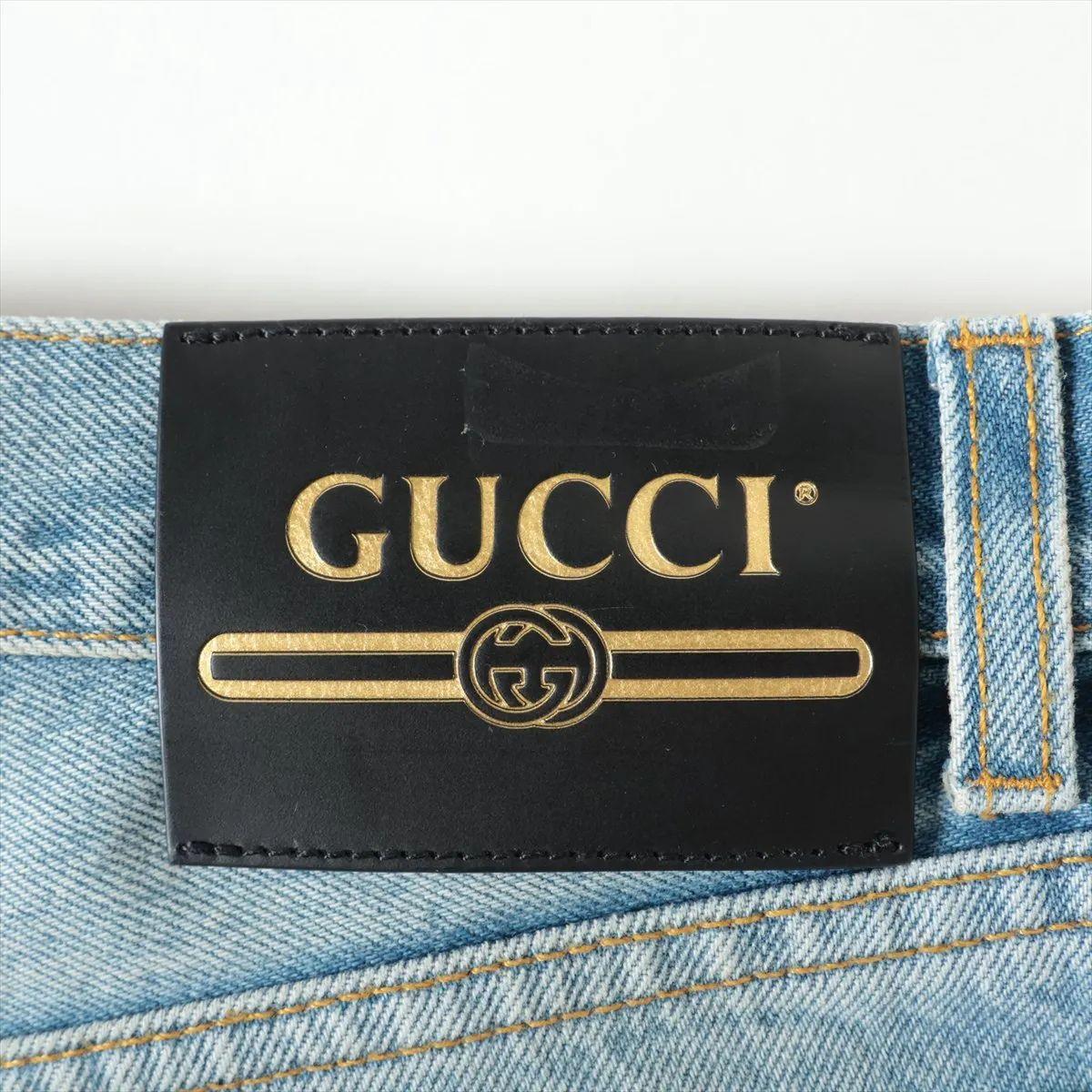 Gucci x Disney Donald Duck Coton Denim Short Pantalon Bleu en vente 5