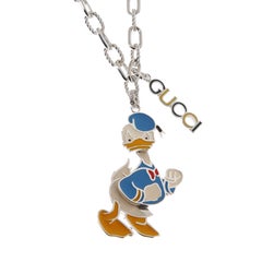 Gucci x Disney Donald Duck Sterling Silver Pendant Necklace