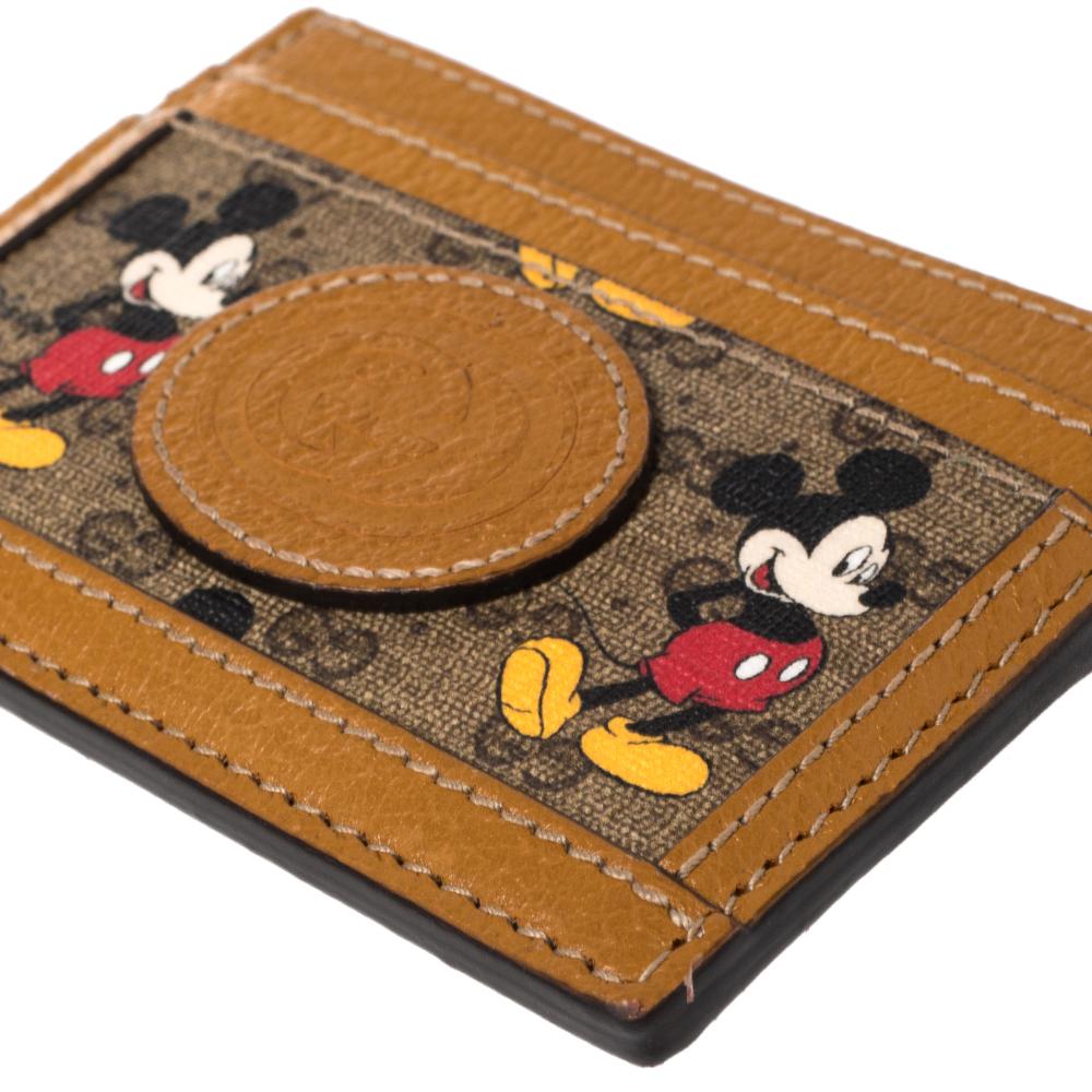 Gucci x Disney GG Supreme and Leather Mickey Mouse Card Holder For Sale at  1stDibs | gucci mickey mouse card holder, disney leather wallet, disney  gucci wallet