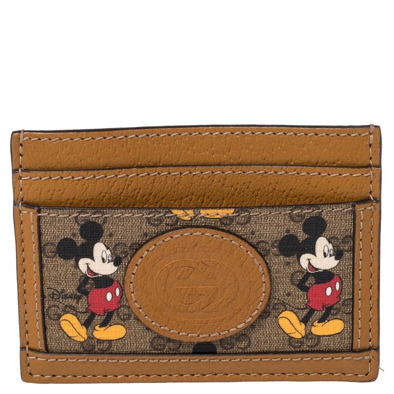 Gucci x Disney GG Supreme and Leather Mickey Mouse Card Holder For Sale at  1stDibs | gucci mickey mouse card holder, disney leather wallet, disney  gucci wallet