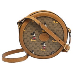 Gucci x Disney GG Supreme - Sac à bandoulière rond en toile et cuir