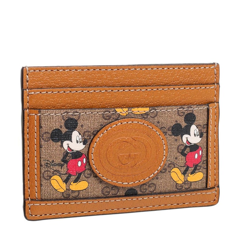 Gucci x Disney GG Supreme Monogram Canvas And Leather Mickey Mouse Card ...