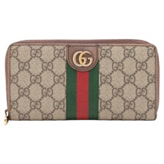 Gucci x Disney GG Supreme Three Little Pigs Ophidia Leather Zippy Wallet Beige