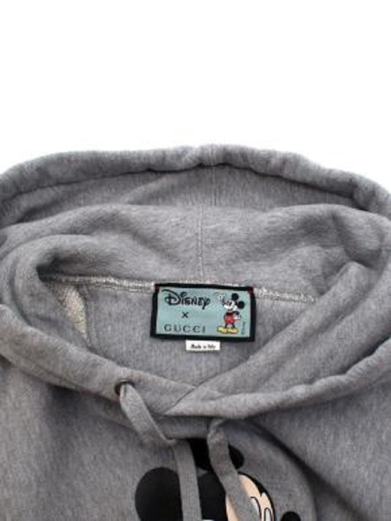 Gucci x Disney Grey Mickey Mouse Hoodie For Sale 1