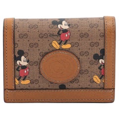 Gucci x Disney Mickey Microguccissima Compact Wallet Brown x Dark Beige