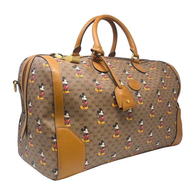 Gucci X Disney Mickey Mouse Monogram Duffel Travel Bag For Sale at 1stDibs   gucci mickey mouse duffle bag, gucci disney duffle bag, gucci mickey  mouse luggage
