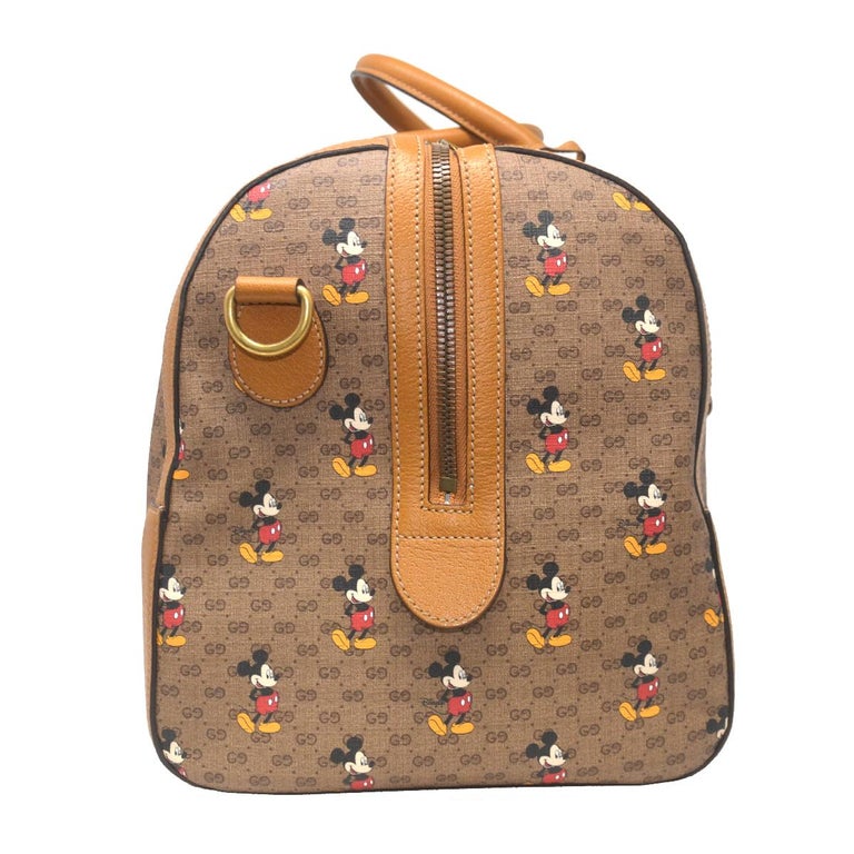 Gucci X Disney Mickey Mouse Monogram Duffel Travel Bag