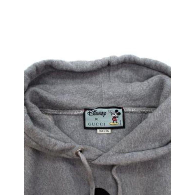 Gucci x Disney Mickey Mouse Printed Grey Cotton Hoodie In Excellent Condition For Sale In London, GB