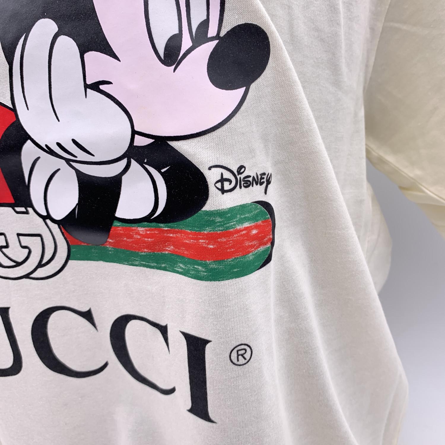 Gucci x Disney Mickey Mouse White Cotton Unisex T Shirt Size L 1