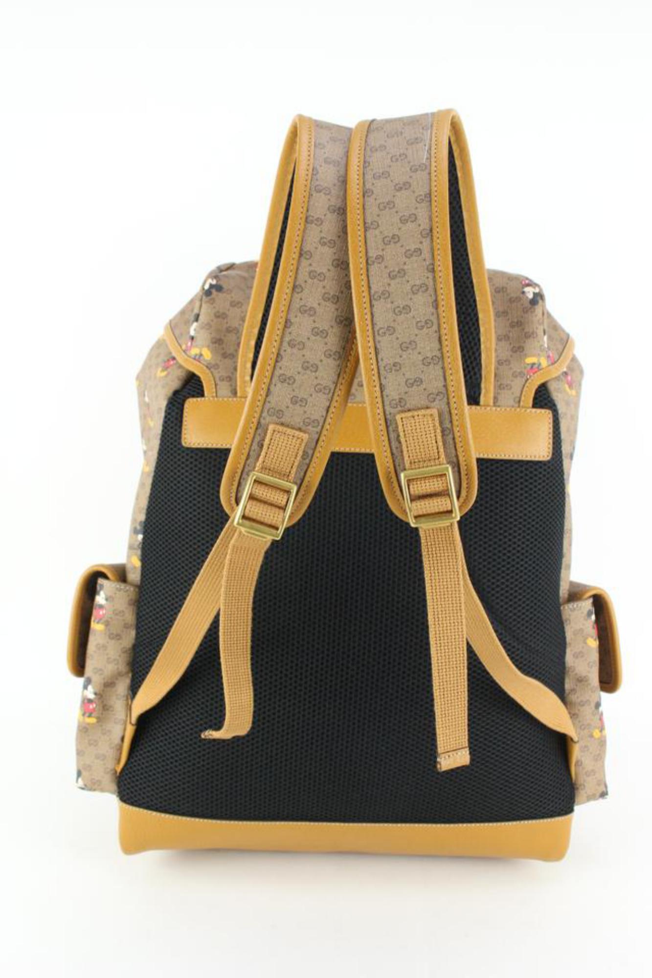 Gucci X DISNEY Mini GG Supreme Monogram Mickey Mouse Medium Backpack 84gk513 In Excellent Condition In Dix hills, NY