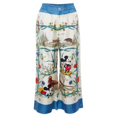 Gucci x Disney Multicolor Printed Silk Wide Leg Pants S