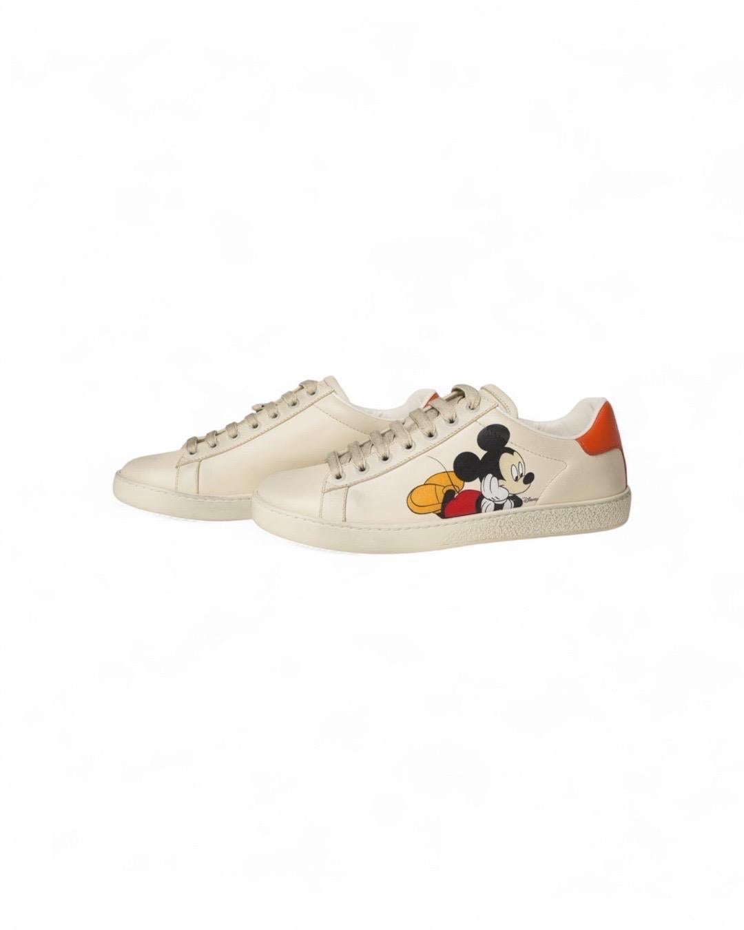 Gucci X Disney Sneakers Ace Topolino Avorio in vendita 2