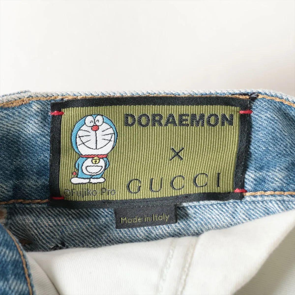 Gucci x Doraemon Cotton Denim Skirt Blue For Sale 1