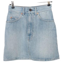 Gucci x Doraemon Cotton Denim Skirt Blue