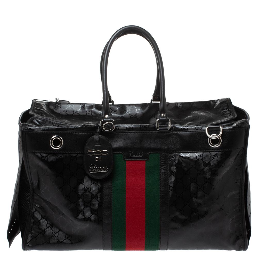 Everything falls short when we are talking about dogs, and the love dog-lovers have for them. To extend this profound companionship all day long, Gucci brings you this ultra-chic and functional Dog Carrier bag. It is a lovely creation designed like