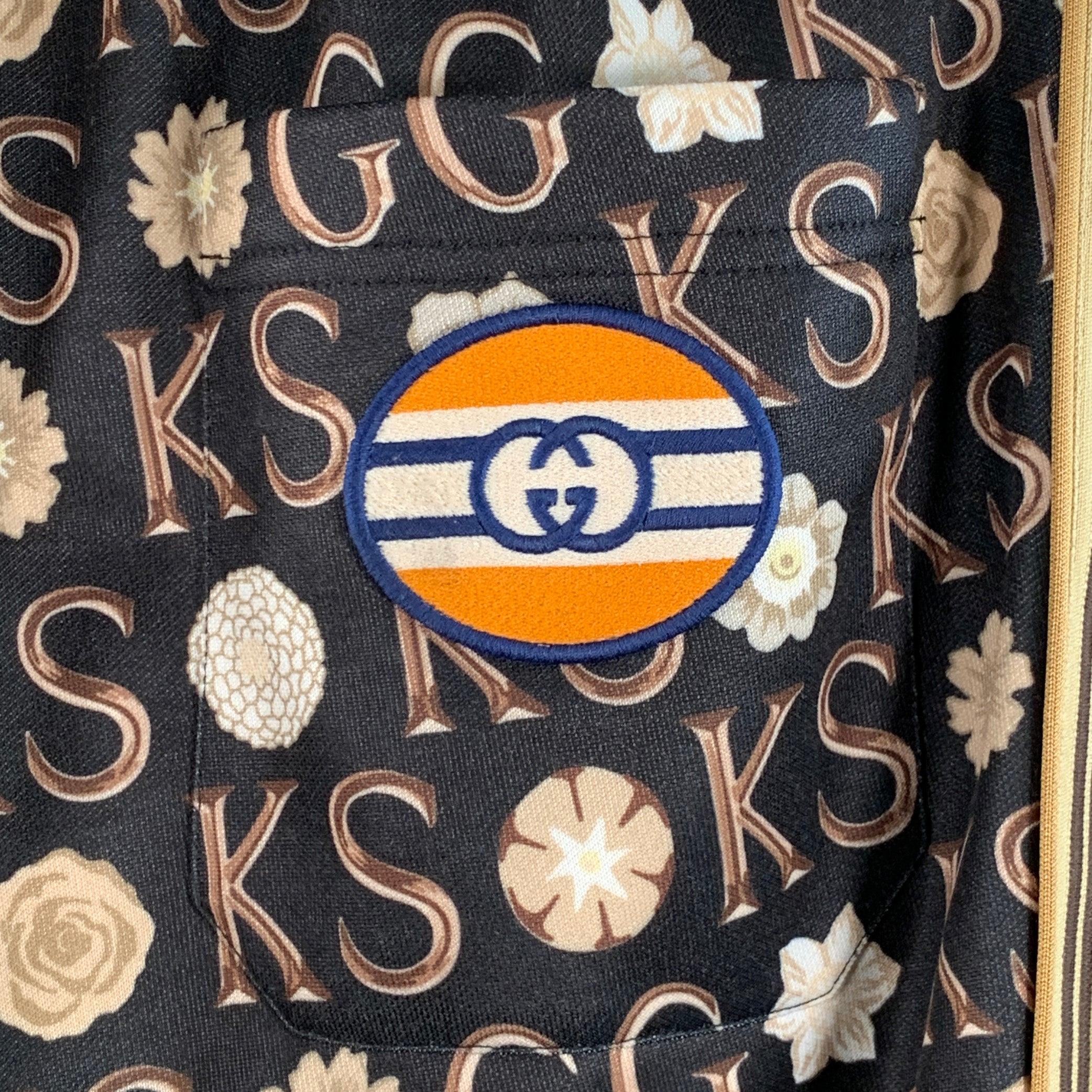 GUCCI x GEORGE KENNETH SCOTT Größe S Schwarz Beige Monogram Jogger Freizeithose Herren im Angebot