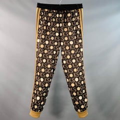 GUCCI x GEORGE KENNETH SCOTT Größe S Schwarz Beige Monogram Jogger Freizeithose