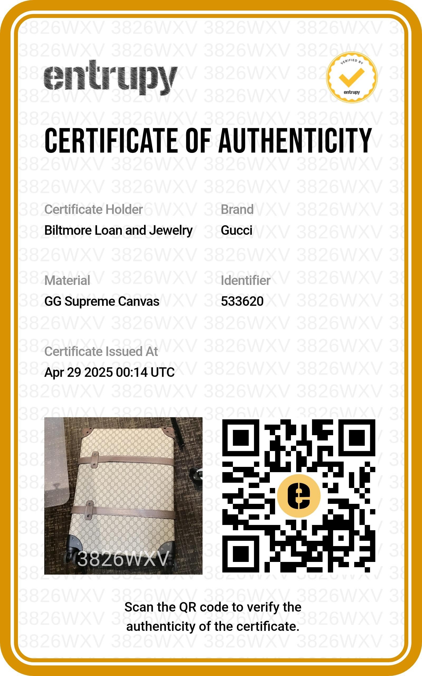 Maleta mediana Gucci X Globe-Trotter GG en venta 7