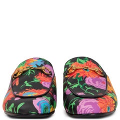 GUCCI X KEN SCOTT black FLORAL PRINCETOWN Mules SLippers Flats Shoes 38