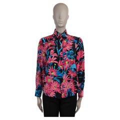 GUCCI x KEN SCOTT blue & pink silk 2021 FLORAL Button-Up Shirt 36 XXS