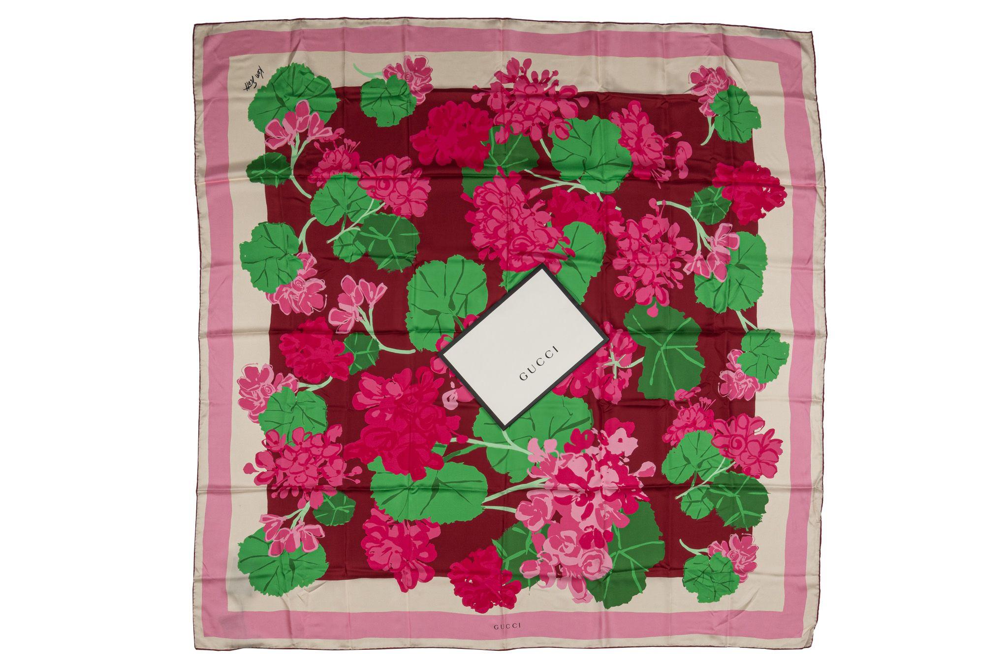 Gucci limited edition Ken Scott floral silk shawl. Brand new with original gift envelope comes with tag.
