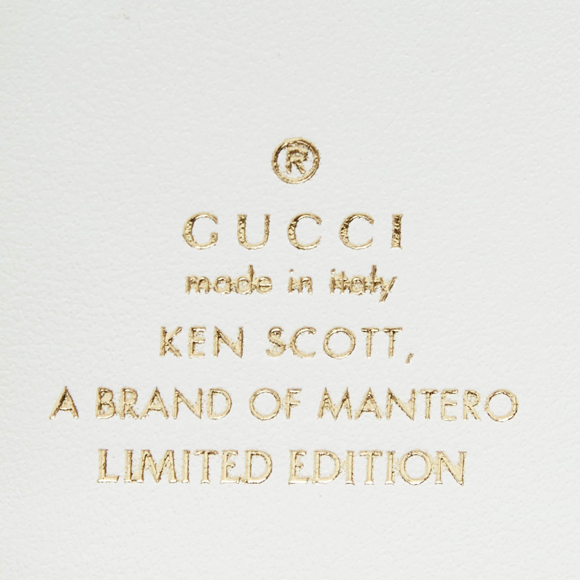 Gucci x Ken Scott Multicolor Floral Print Leather GG Marmont Card Case 6