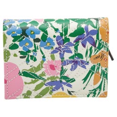 Gucci x Ken Scott Multicolor Floral Print Leather GG Marmont Card Case