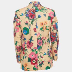Gucci X Ken Scott Orange/Multicolor Floral Printed Mohair Wool Blazer M